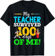 My Teacher Survived 100 Days of Me Dab 100 Days of School Women Kids T-Shirt - T-Shirt | Black