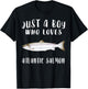 Just A Boy Who Loves Atlantic Salmon Fish Lover T-Shirt - T-Shirt | Black