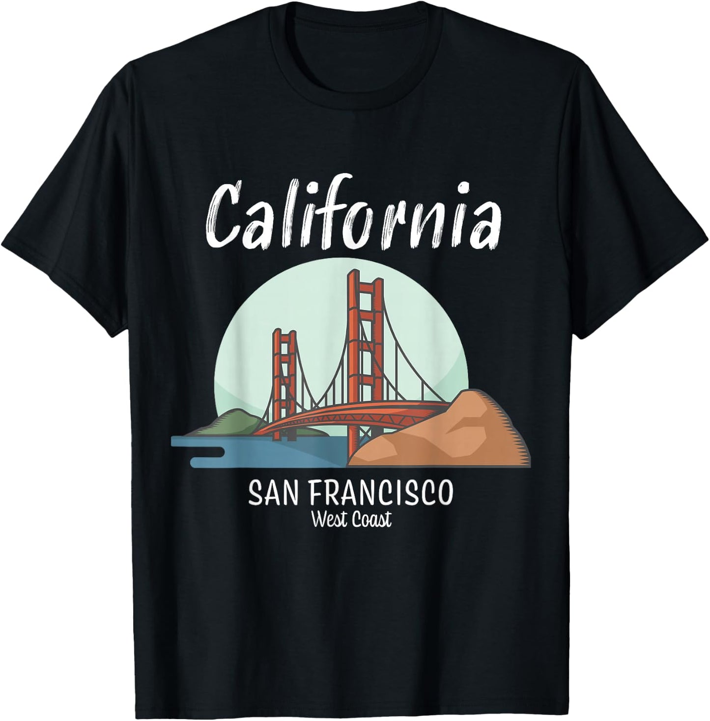 Golden Gate Bridge Gift Design | California | San Francisco T-Shirt - T-Shirt | Black