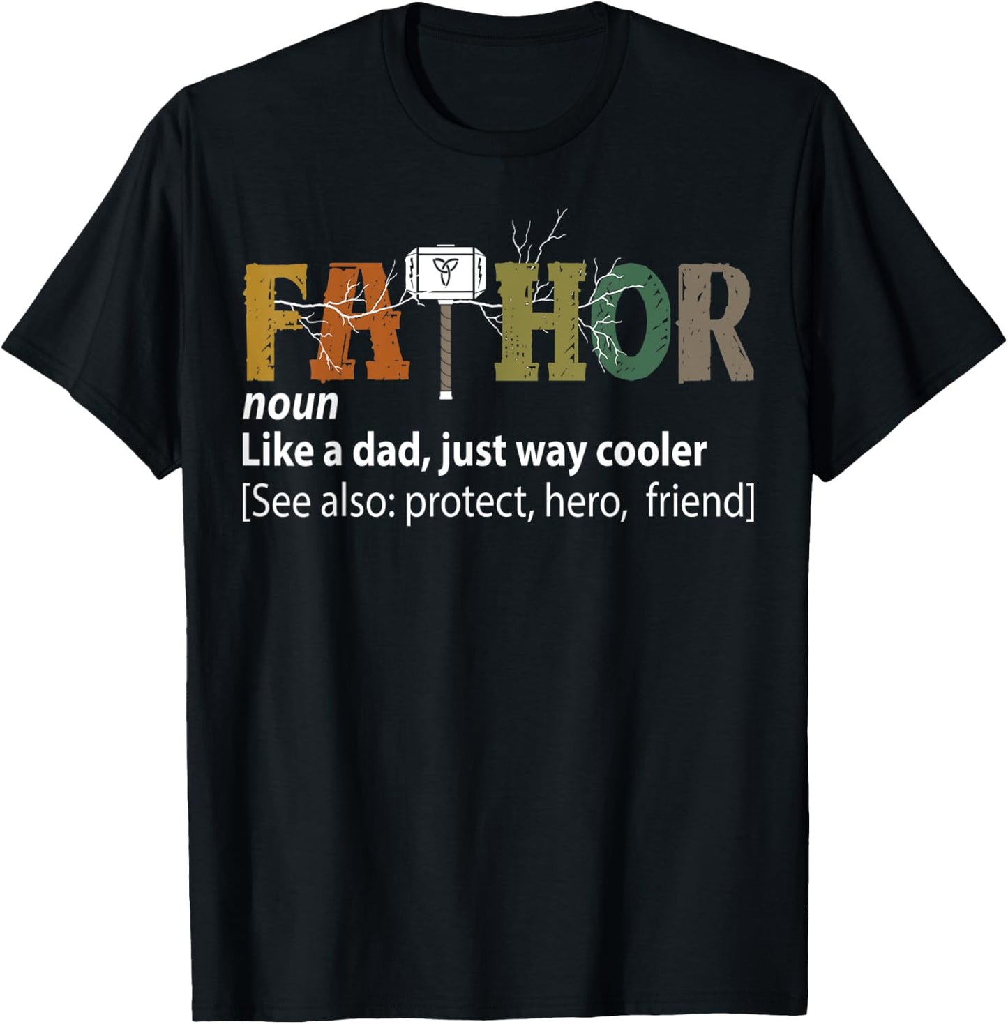 Men's Fathor Thor Father's Day & Men's Day Gift Dad T-Shirt - T-Shirt | Black