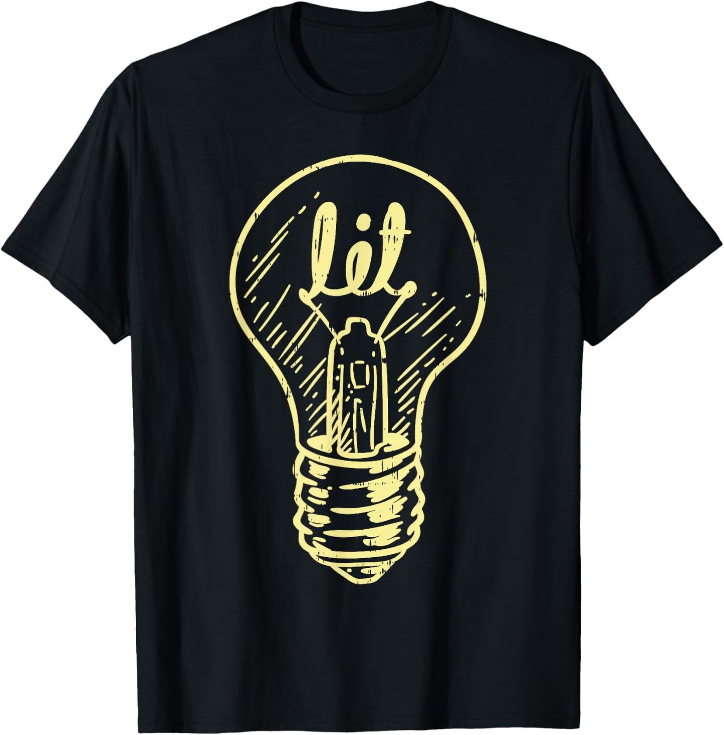 Lit Light Bulb Master Electrician Lineman Men Women Gift T-Shirt - T-Shirt | Black