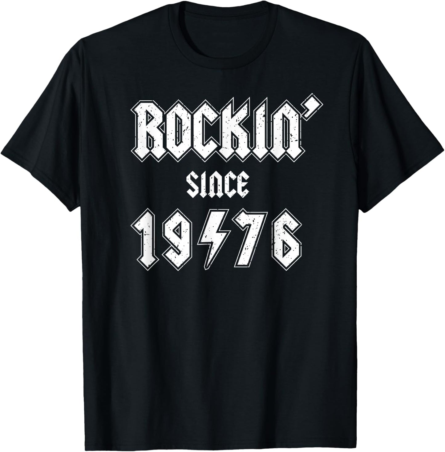 rockin' since 1976, generation X rocker celebrate birth year T-Shirt - T-Shirt | Black
