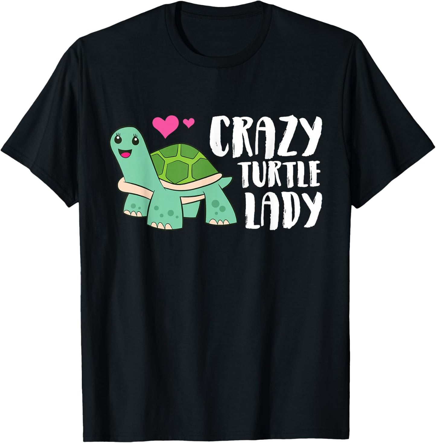 Crazy Turtle Lady Women Turtle Girl T-Shirt - T-Shirt | Black