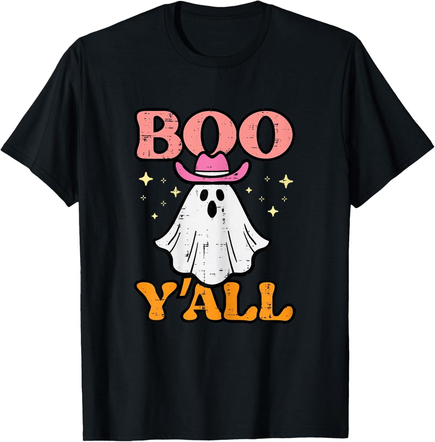 Halloween Boo Yall Ghost Cowgirl Costume Girls Kids Women T-Shirt - T-Shirt | Black