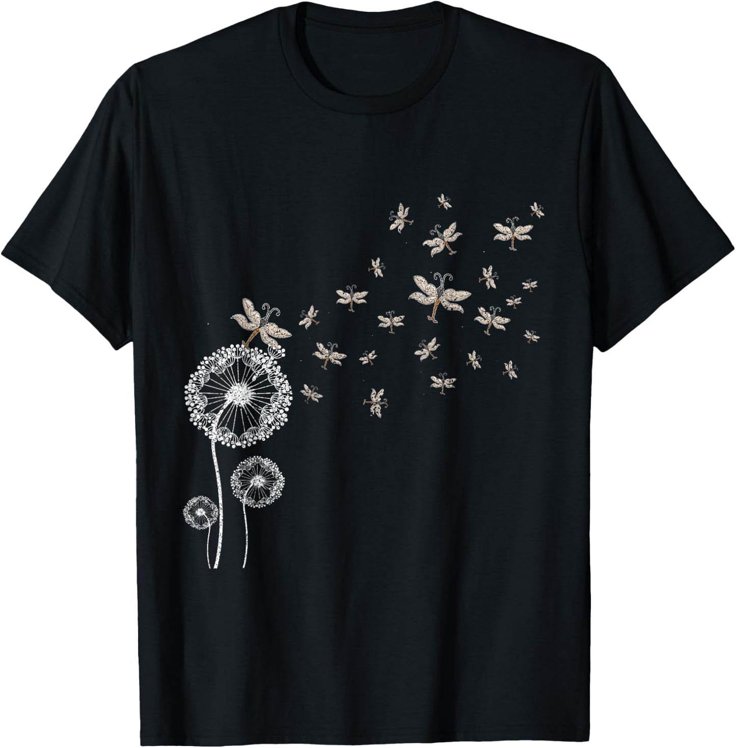 Dragonfly Dandelion T-Shirt - T-Shirt | Black