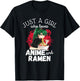 Just A Girl Who Loves Anime and Ramen - Cute Kawaii Gift T-Shirt - T-Shirt | Black