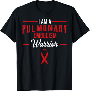 Pulmonary Embolism Awareness Warrior PE Supporter Gift T-Shirt - T-Shirt | Black