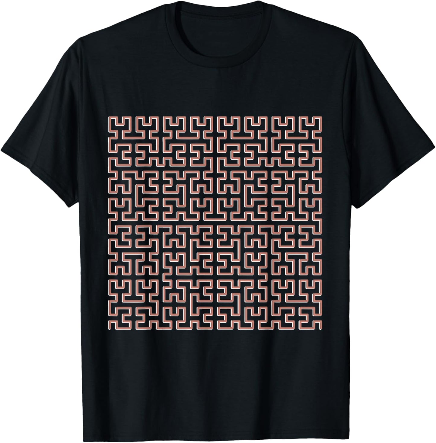 Ordre n Pseudo Hilbert Curve Design T-Shirt - T-Shirt | Black