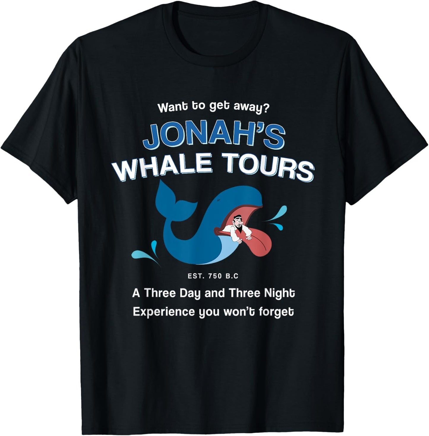 Funny Christian Gifts religious Bible verses Jonah's Whale T-Shirt - T-Shirt | Black