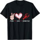 Peace Love Crawfish Boil Gift Women Kids Boys Girls T-Shirt - T-Shirt | Black