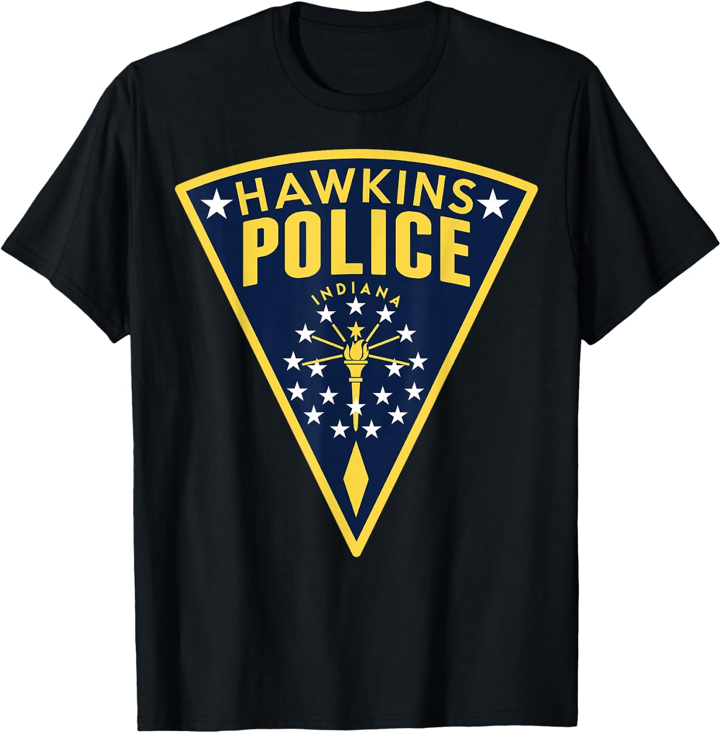 Netflix Stranger Things Hawkins Police Patch T-Shirt - T-Shirt | Black