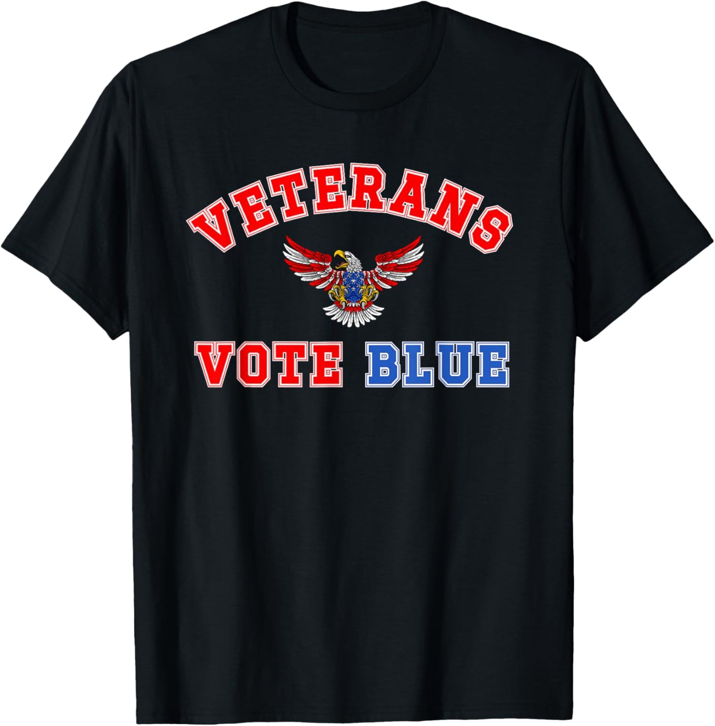 Veterans Vote Blue, Military Democrat, Dem Vet, Vote Blue T-Shirt - T-Shirt | Black
