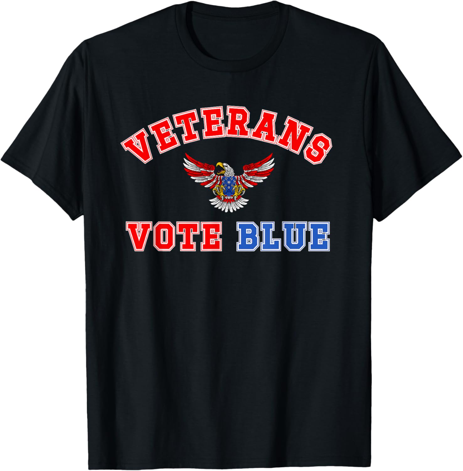 Veterans Vote Blue, Military Democrat, Dem Vet, Vote Blue T-Shirt - T-Shirt | Black