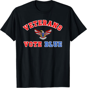 Veterans Vote Blue, Military Democrat, Dem Vet, Vote Blue T-Shirt - T-Shirt | Black
