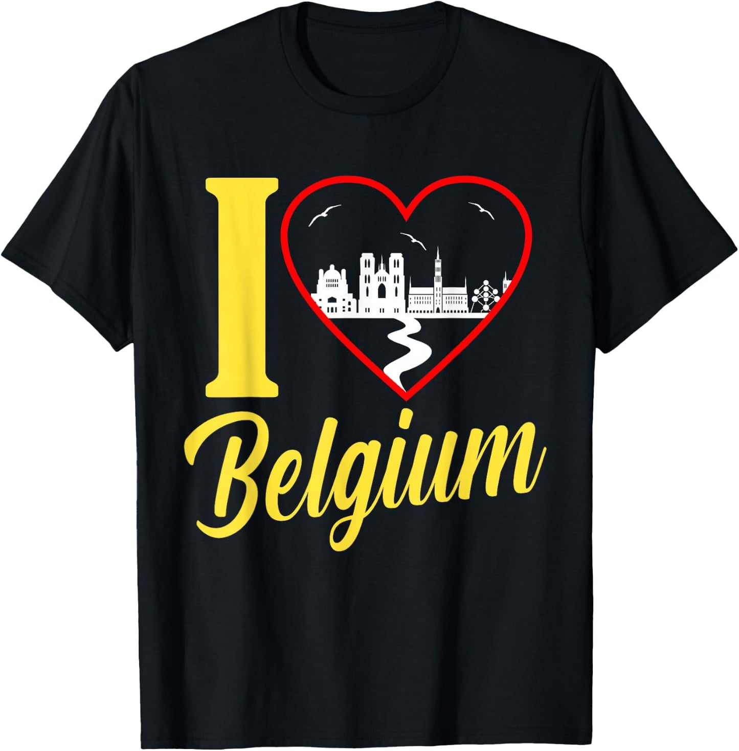 Funny Belgium Flag Shirt Roots From Usa Belgium T-Shirt - T-Shirt | Black