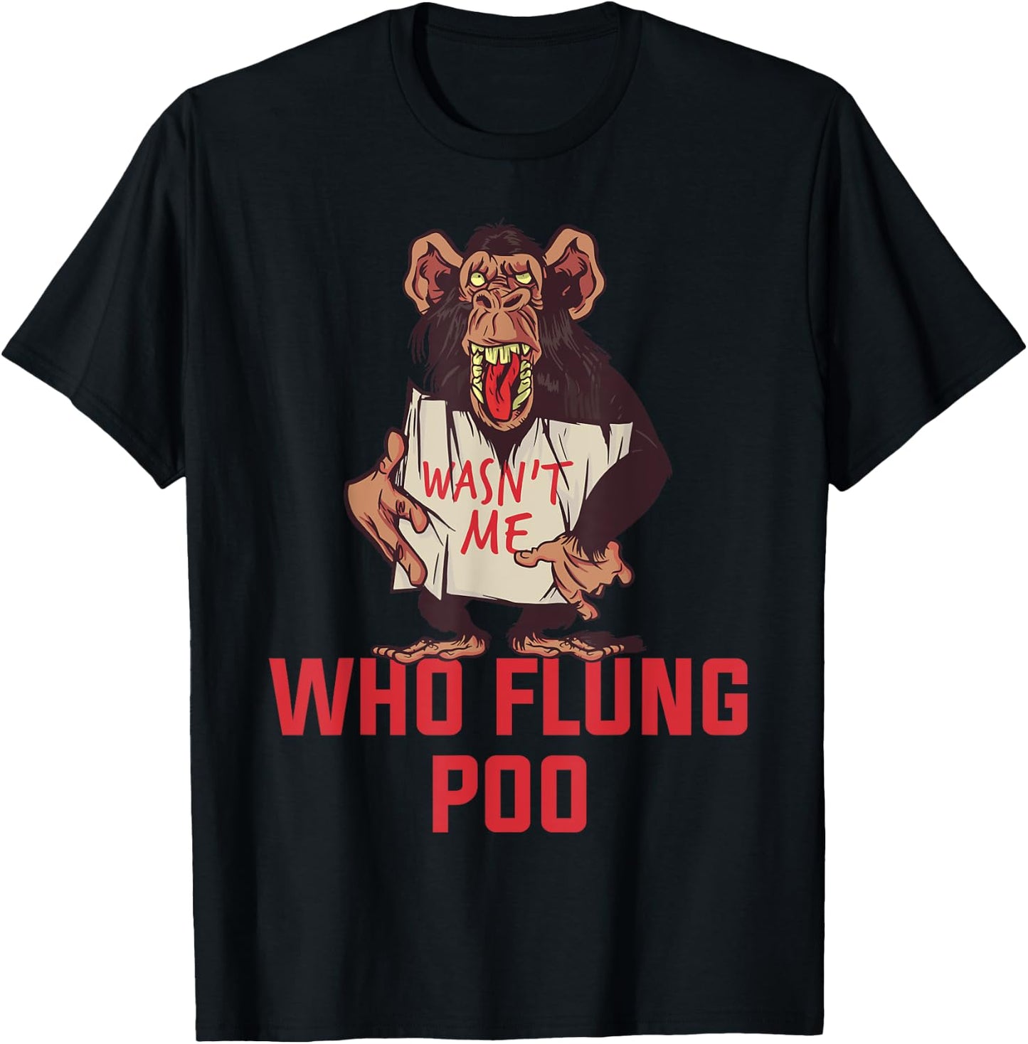 Who Flung Poo T-Shirt - T-Shirt | Black