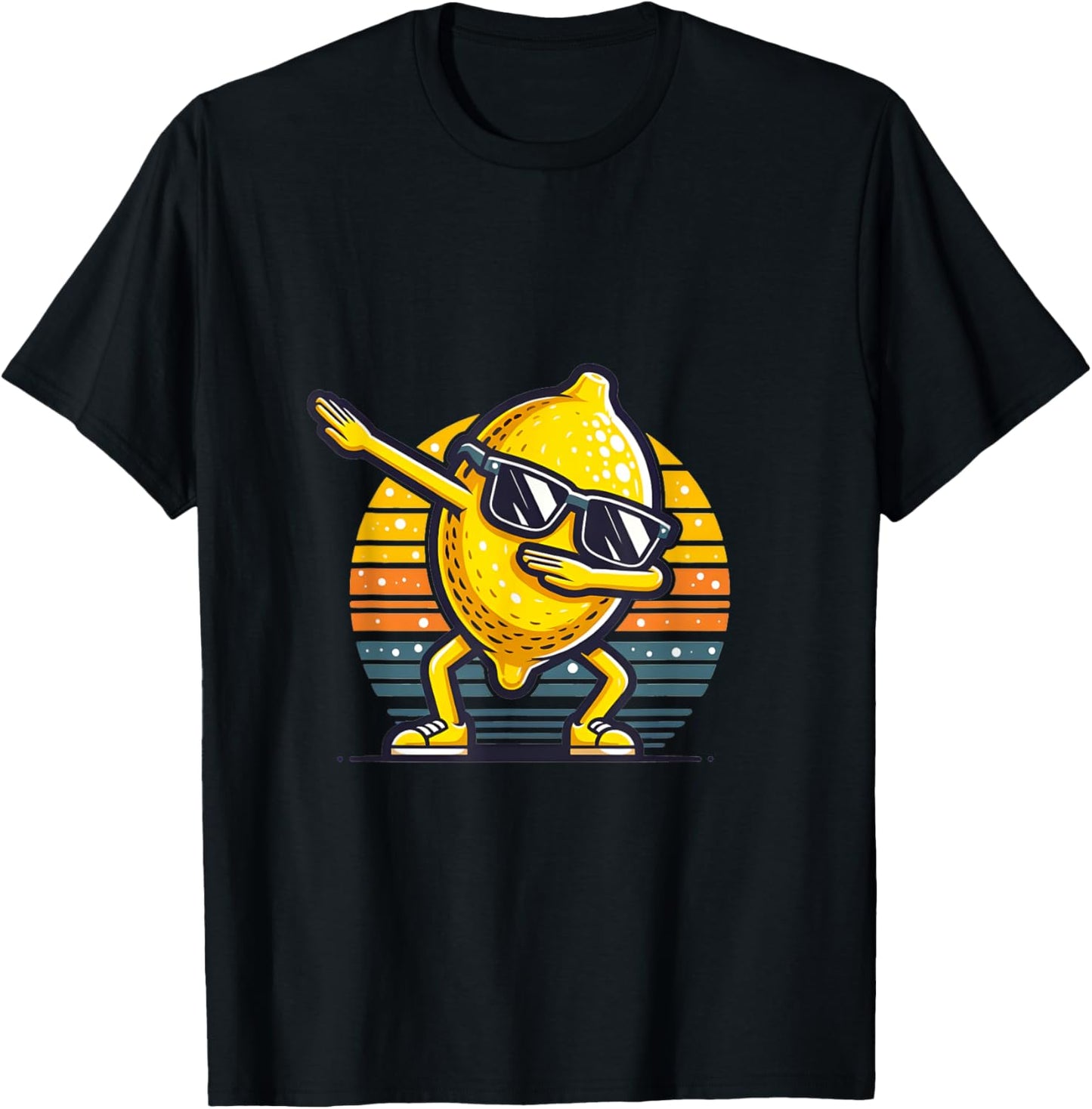 Funny Dab Lemon Dancing Dabbing Retro Fruit T-Shirt - T-Shirt | Black