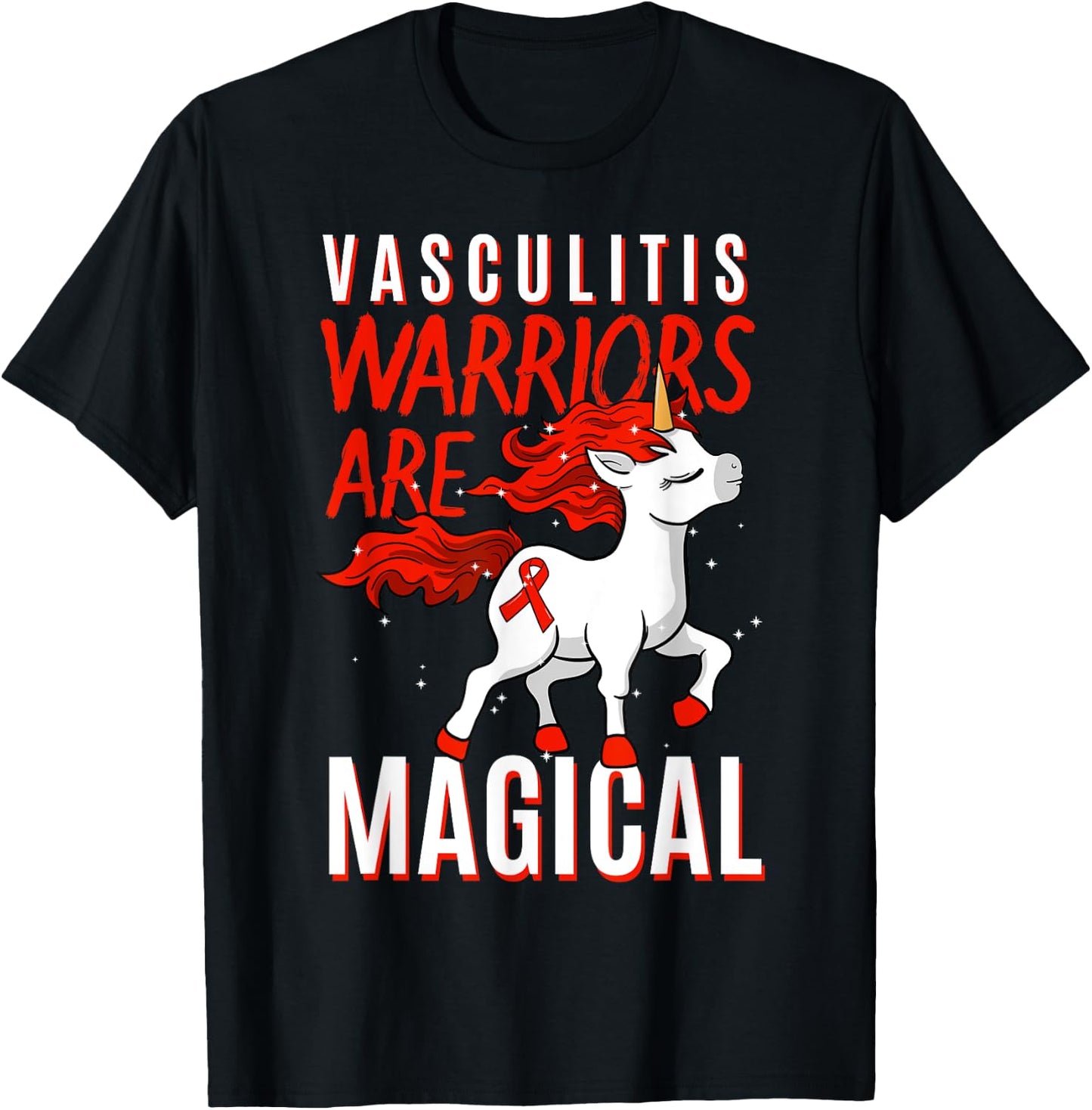 Vasculitis Awareness Lymphangitis VasculitidesUnicorn Gift T-Shirt - T-Shirt | Black