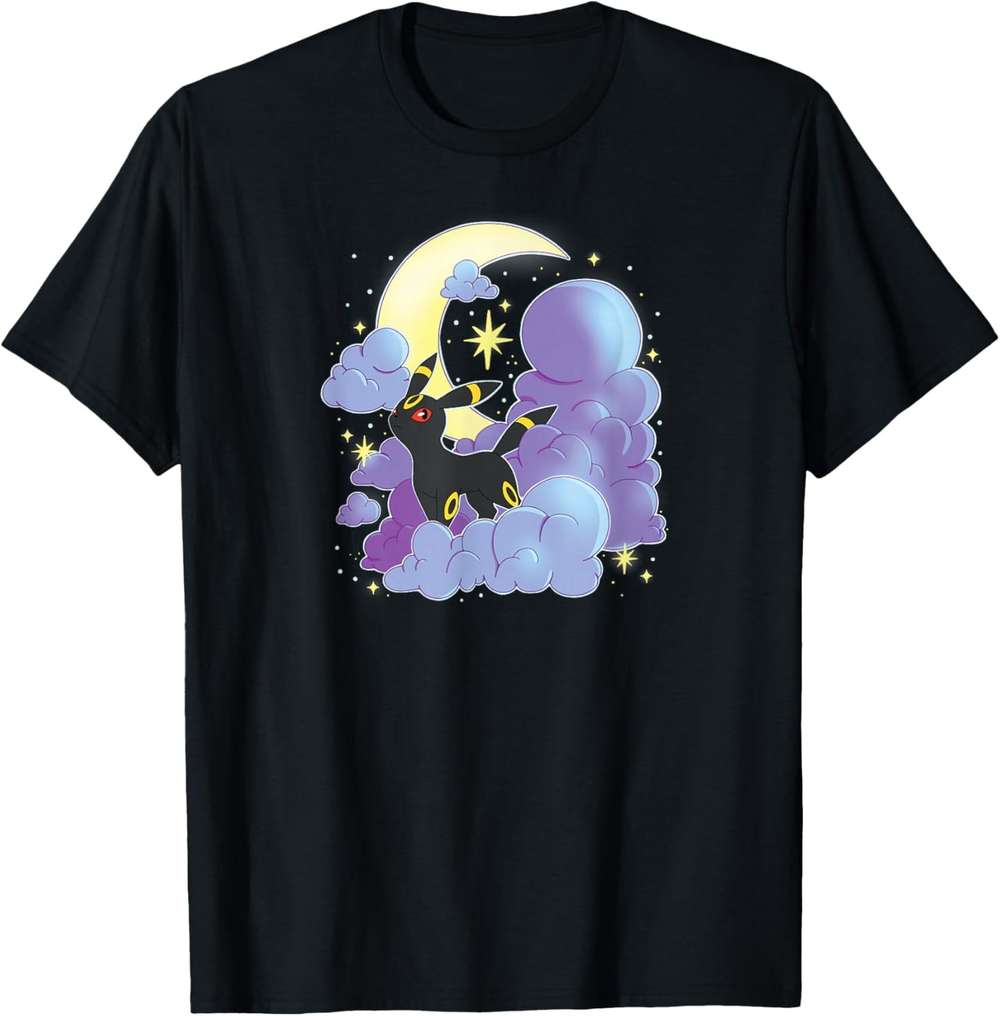 Pokémon - Umbreon Celestial Moon With Clouds T-Shirt - T-Shirt | Black