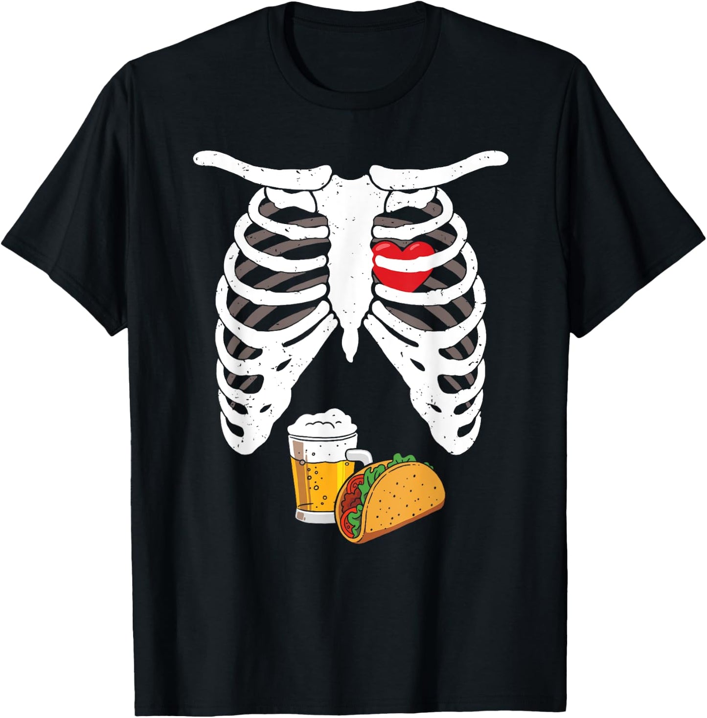 Pregnancy Announcement Shirt Dad Soon Pregnant Skeleton T-Shirt - T-Shirt | Black