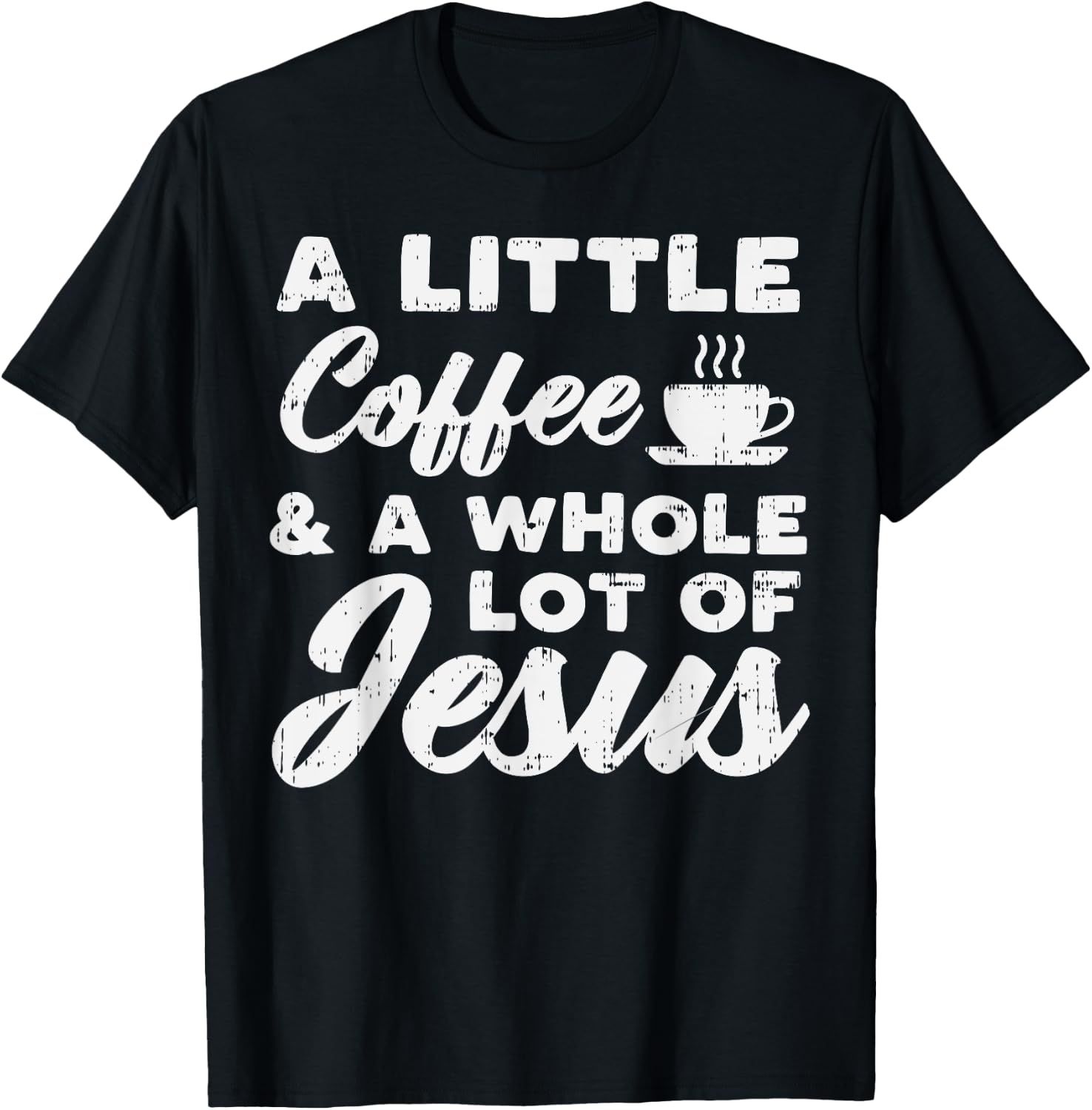 Little Coffee Jesus God Christ Religious Christian Gift T-Shirt - T-Shirt | Black