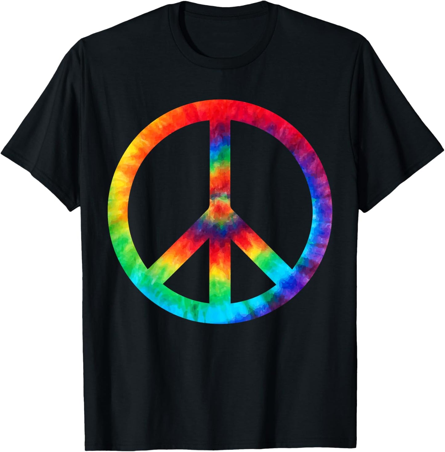 PEACE SIGN Tie Dye | Hippies Christmas s T-Shirt - T-Shirt | Black