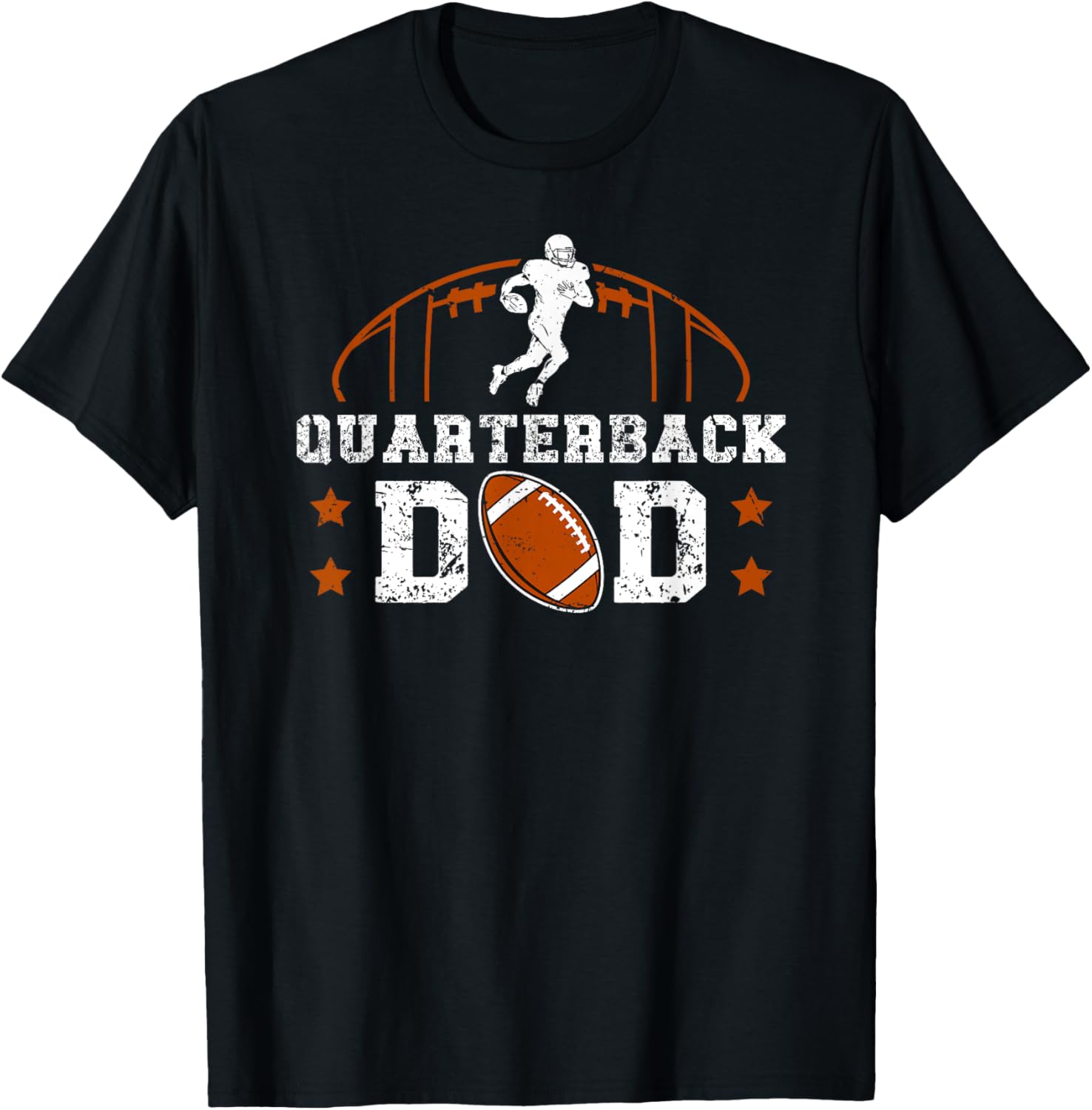 Quarterback Dad Of A Football Quarterback Father T-Shirt - T-Shirt | Black