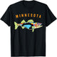 Unique Artistic Minnesota Walleye Fish Fisherman Gift T-Shirt - T-Shirt | Black