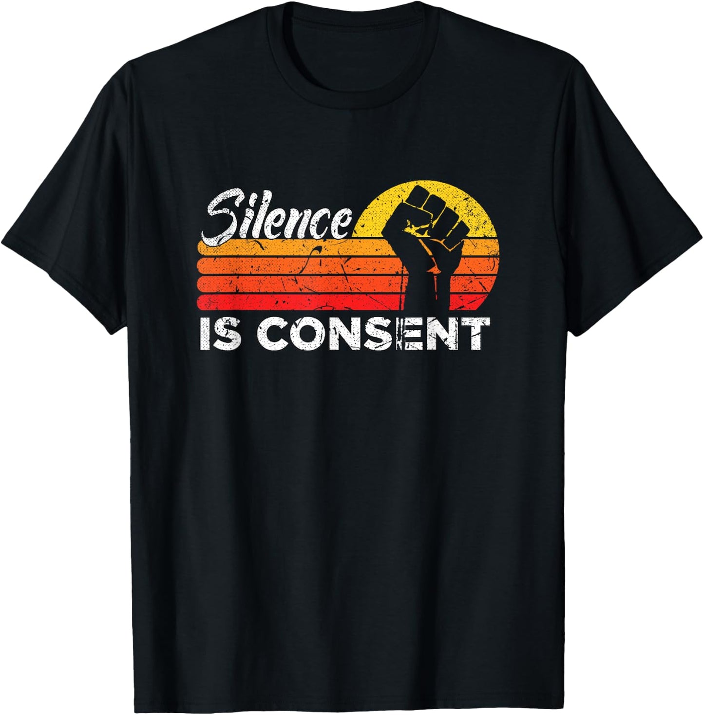 Silence is Consent Racism Equals Death Rights White Vintage T-Shirt - T-Shirt | Black