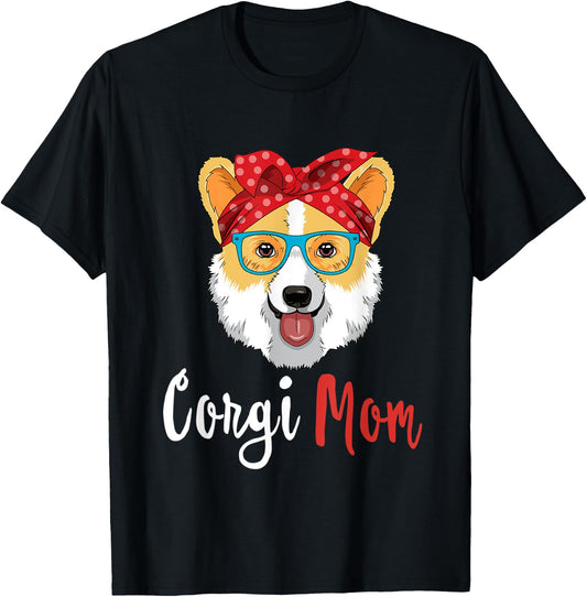 Corgi Mama Shirt Puppy Mom Dog Mama Lover Gift T-Shirt - T-Shirt | Black
