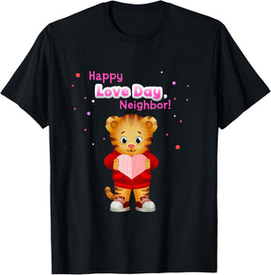 Happy Love Day, Daniel Tiger! (Pink) T-Shirt - T-Shirt | Black