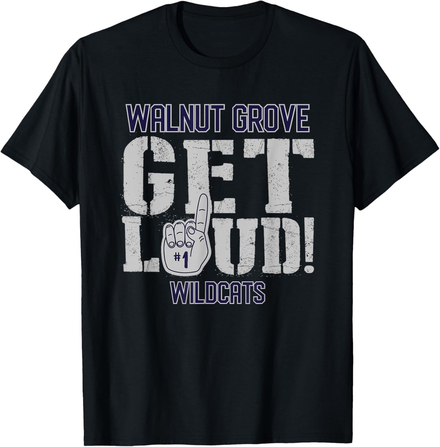 Walnut Grove High School GET LOUD Wildcats T-Shirt - T-Shirt | Black