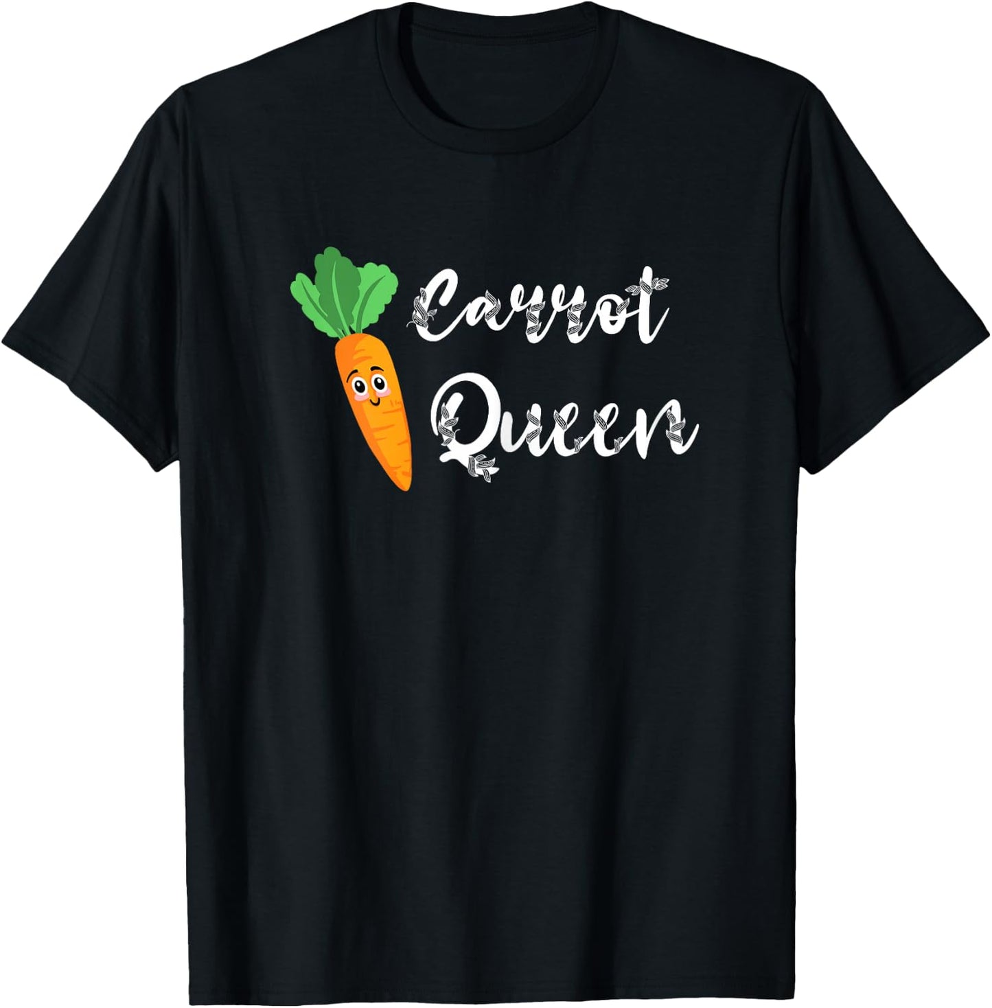 Carrot Queen Health Vegan Vegetable Herbivore Gardening T-Shirt - T-Shirt | Black
