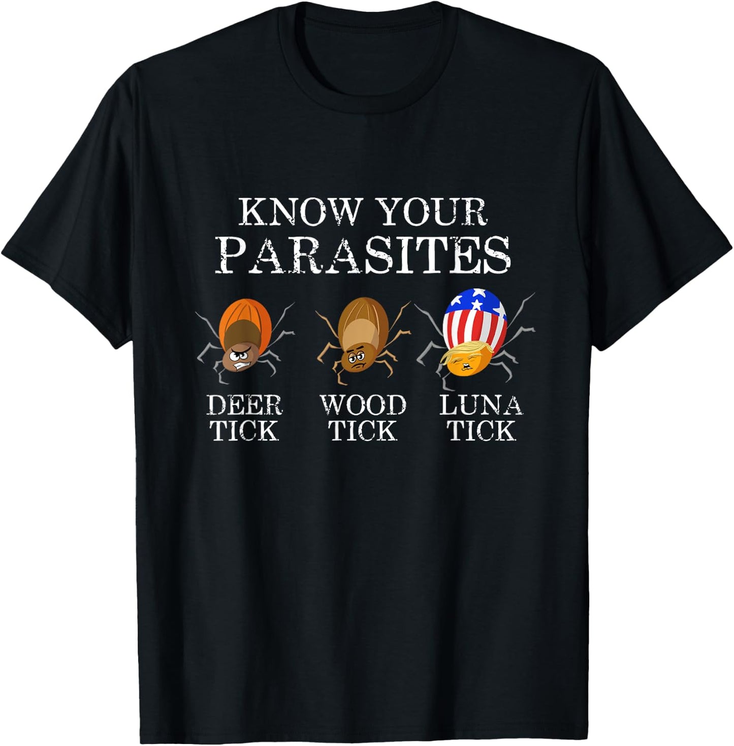 Know Your Parasites - Anti Trump Luna Tick Funny T-Shirt - T-Shirt | Black