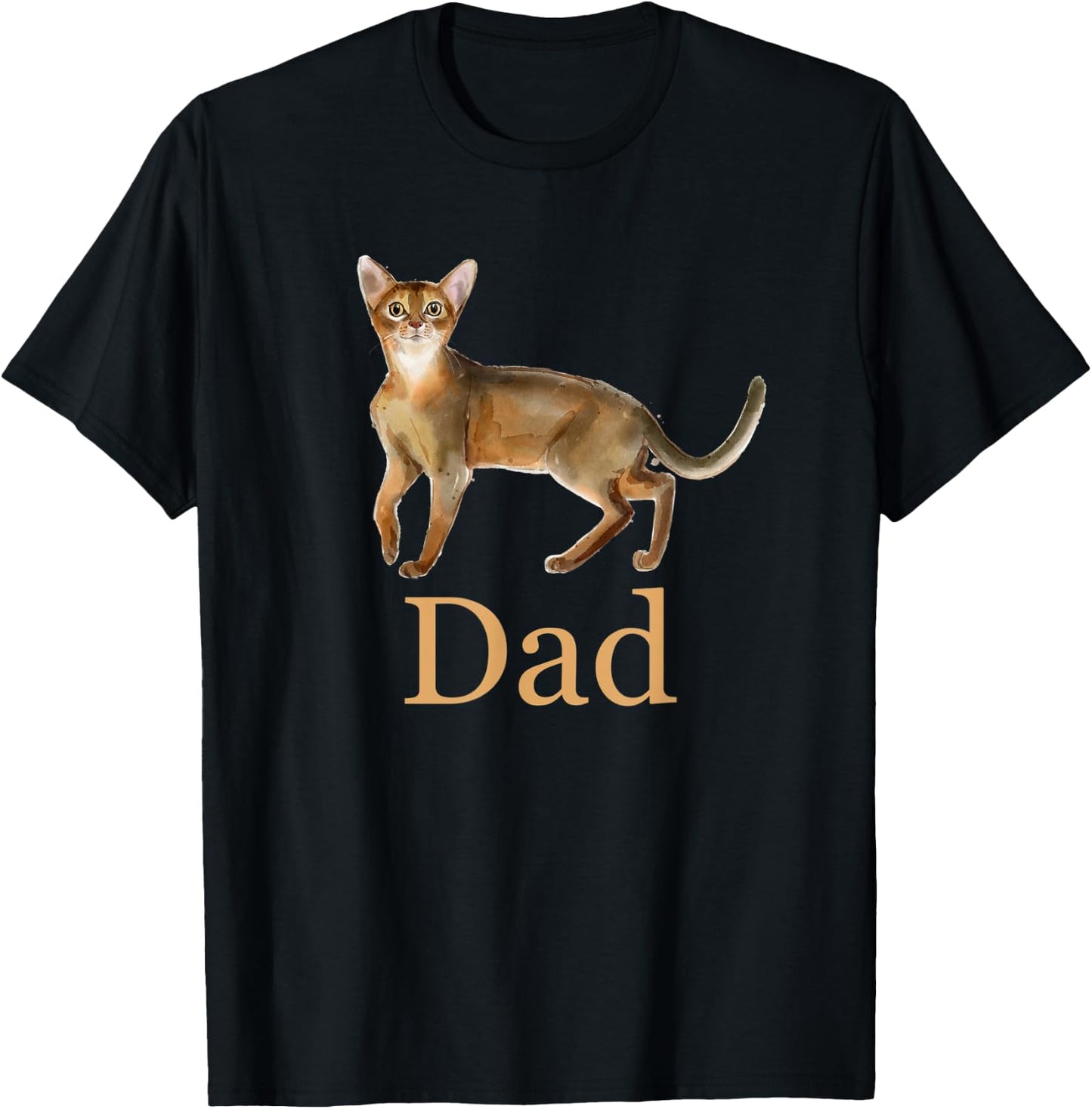 Abyssinian Cat Dad Shirt, Cat Dad Daddy Present, Cat Father T-Shirt - T-Shirt | Black