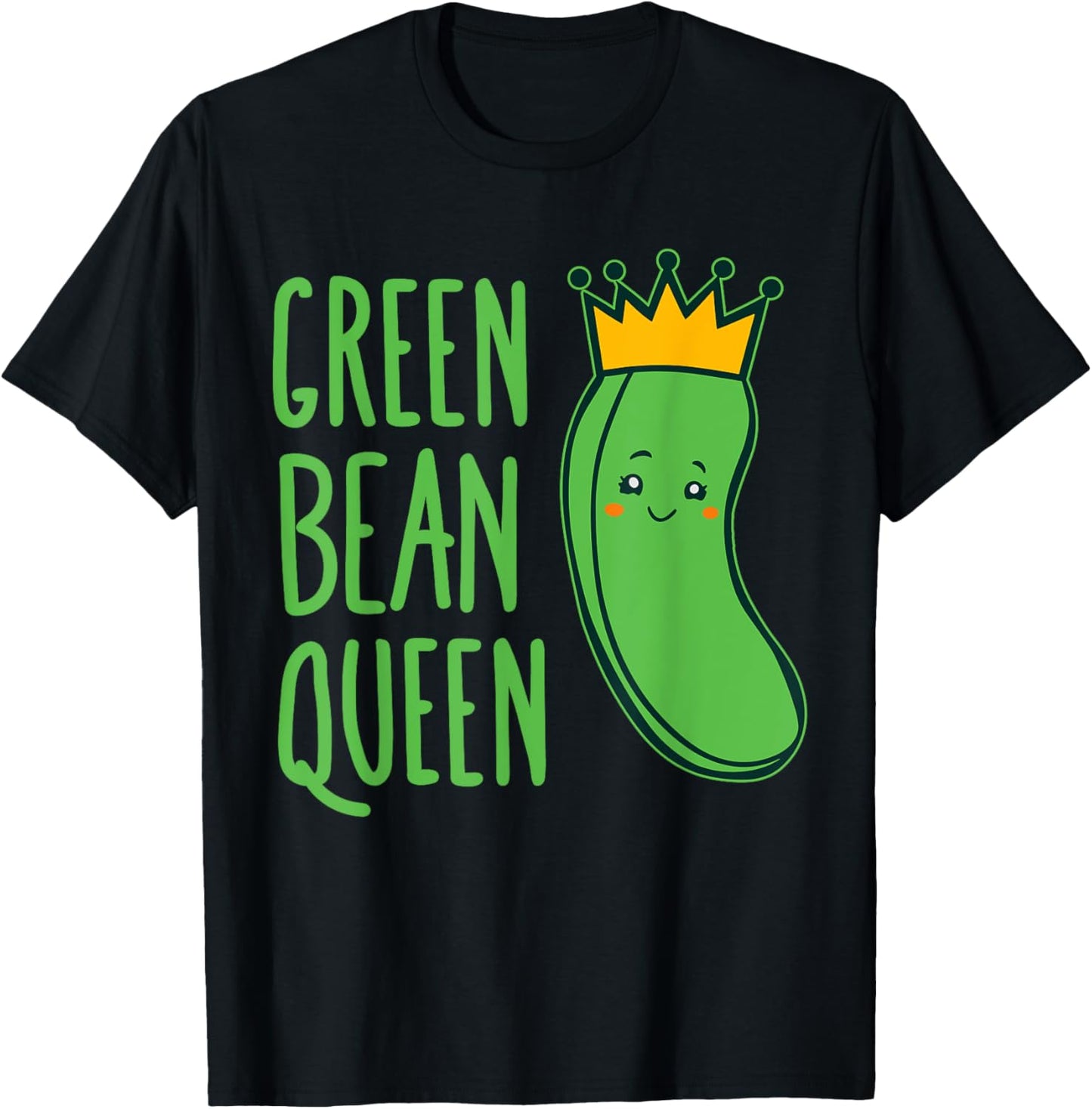 Green Bean Queen - Veggie Royalty costume for Vegans T-Shirt - T-Shirt | Black