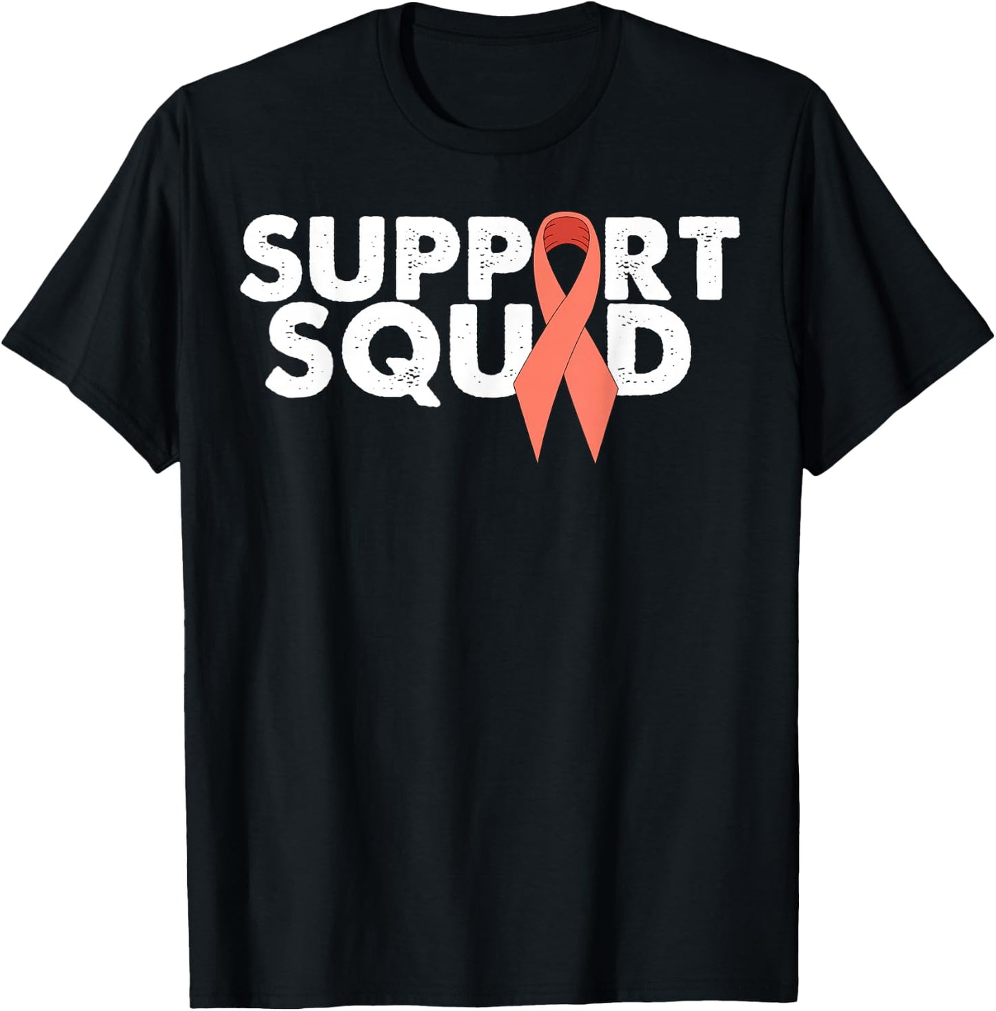 Uterine Cancer Support Ribbon T-Shirt - T-Shirt | Black