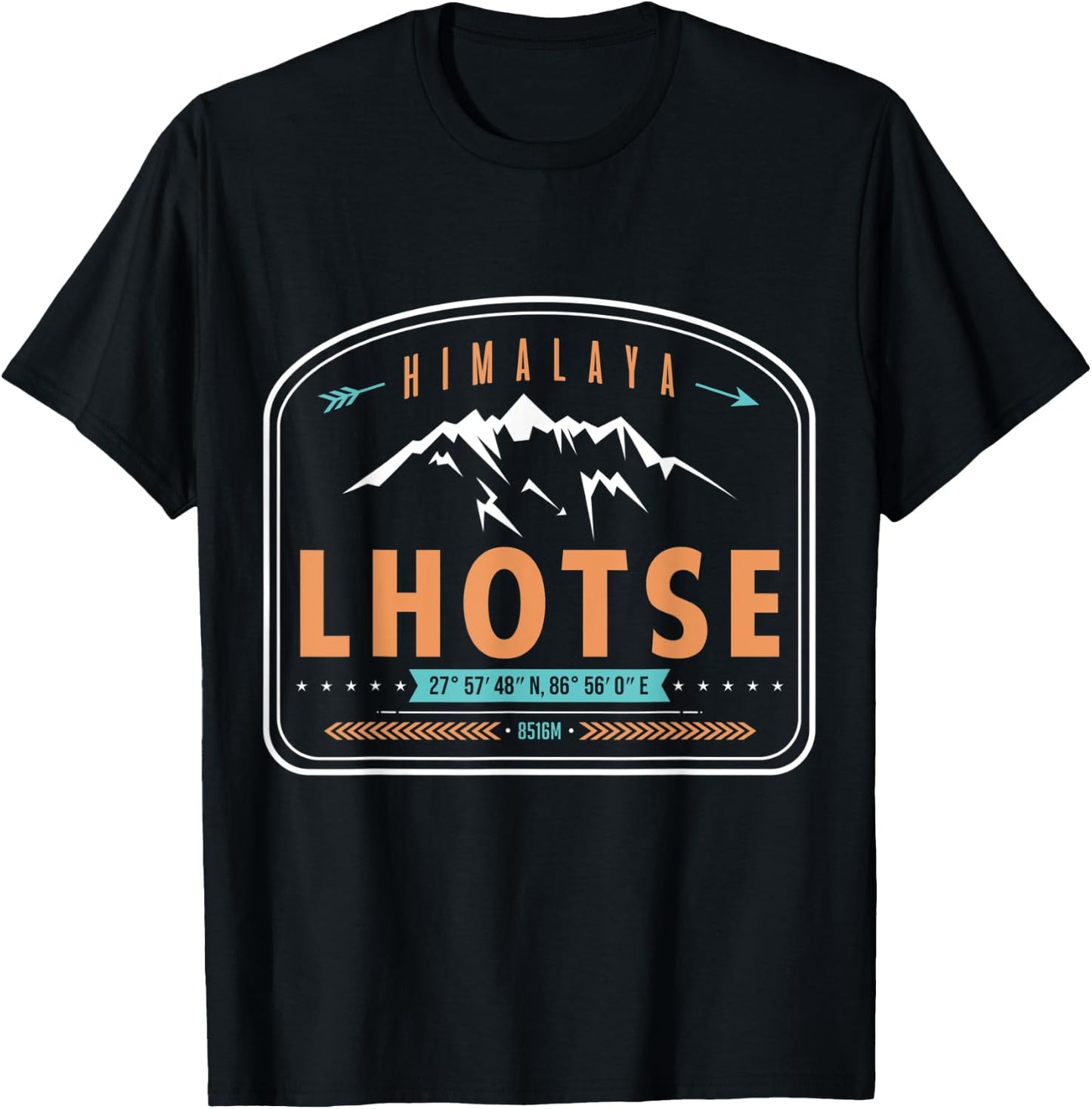 Lhotse Mountain in the Himalaya Mountains, Nepal, Tibet T-Shirt - T-Shirt | Black