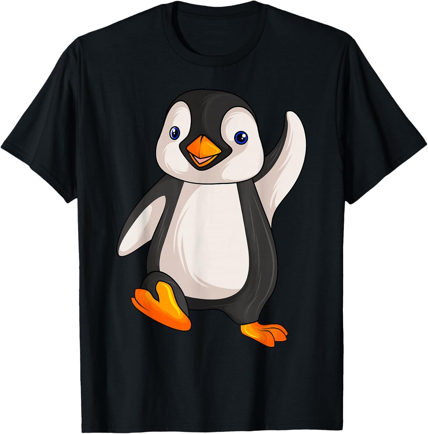 Funny Penguin Apparel Gift Ideas -Adults Kids Children Birthday Gift Penguin Animal Print Black Small Classic Fit Short Sleeve T-Shirt - T-Shirt | Black
