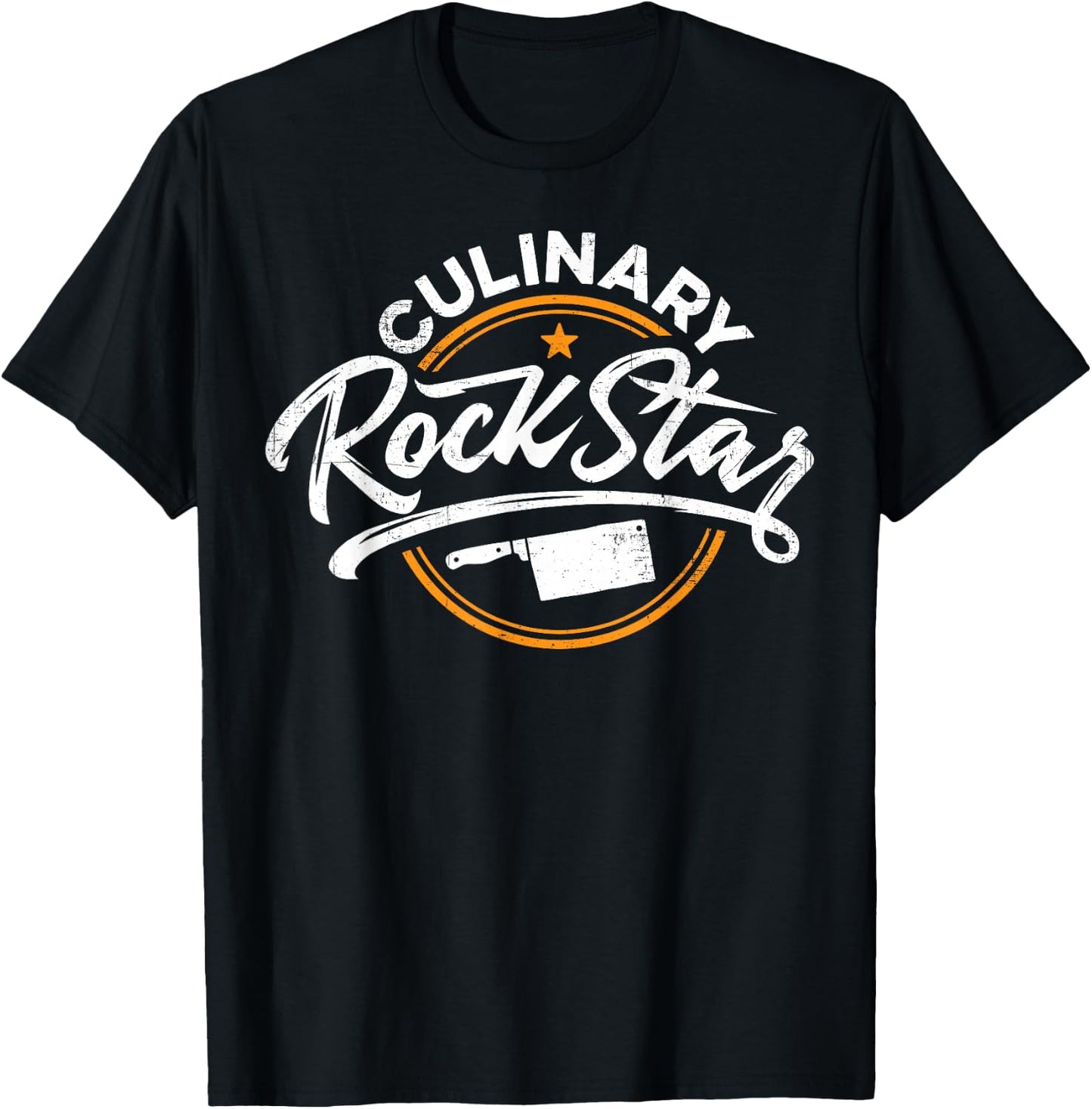 Chef Culinary Rockstar Funny Men Cook Cooking Vintage T-Shirt - T-Shirt | Black