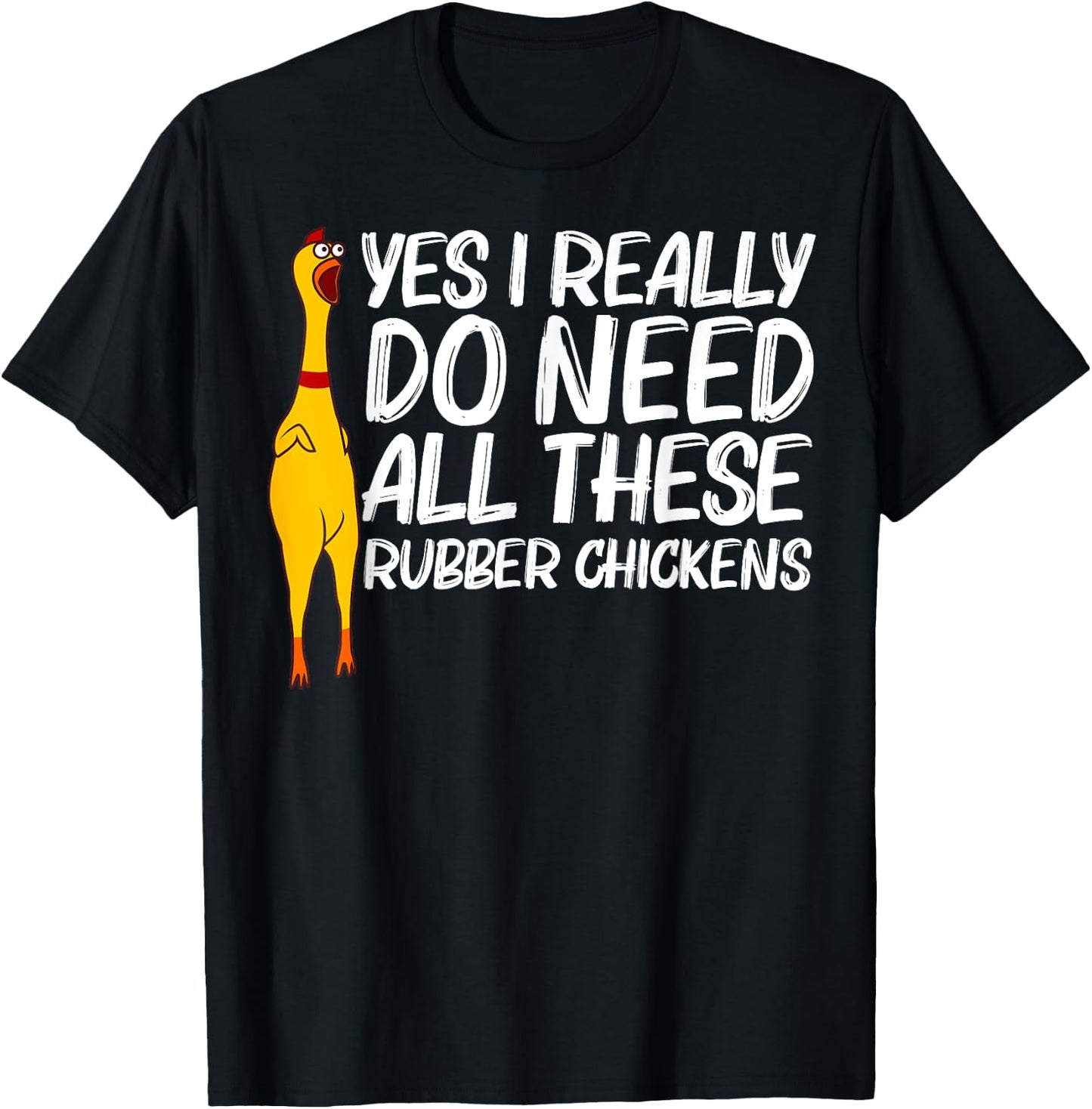 Funny Rubber Chicken Gift Men Women Rubber Chicken Costume T-Shirt - T-Shirt | Black