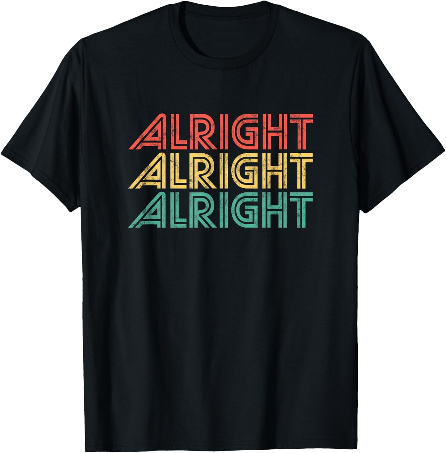 Alright Retro 70s Vintage Classic Seventies T-Shirt - T-Shirt | Black