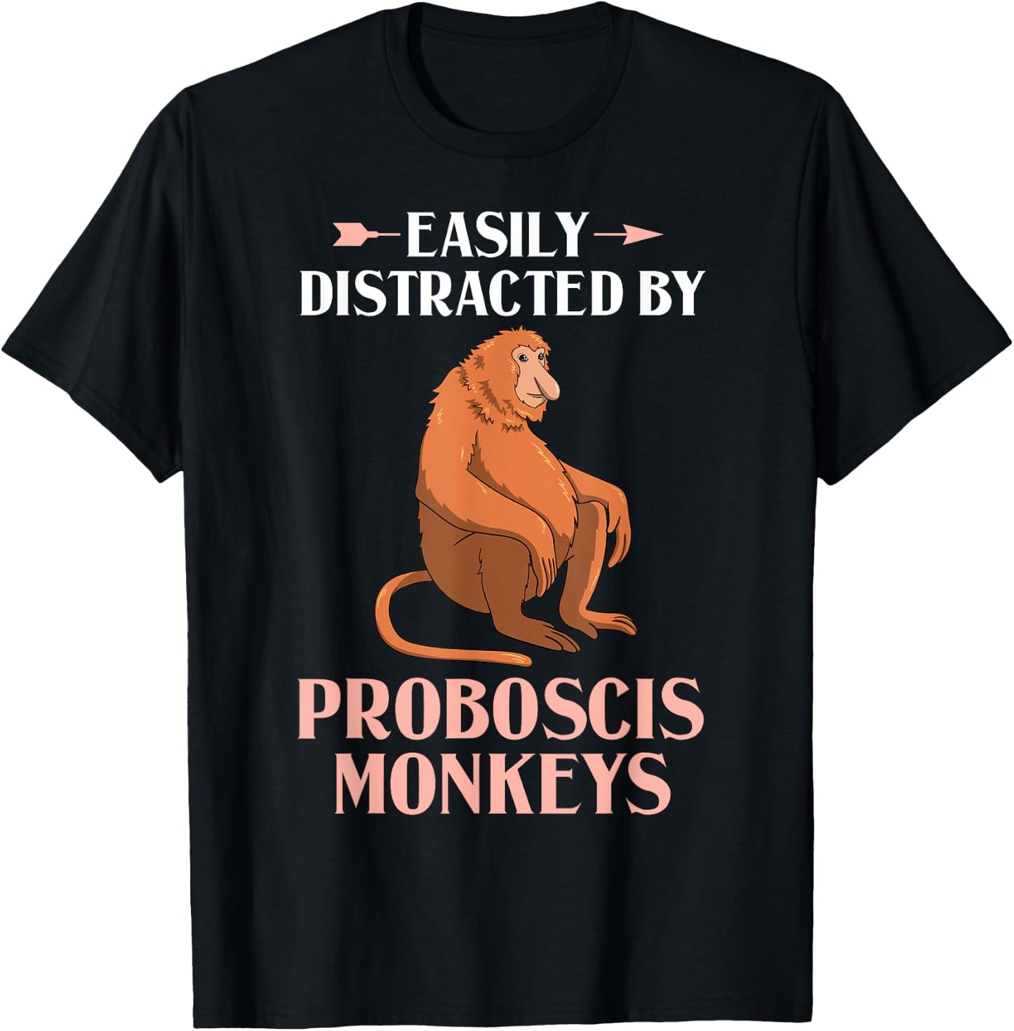 Proboscis Monkey Funny Long Nosed Monkeys T-Shirt - T-Shirt | Black