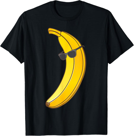 Cool Banana Wearing Sunglasses | Funny Fruit Eyewear Gift T-Shirt - T-Shirt | Black