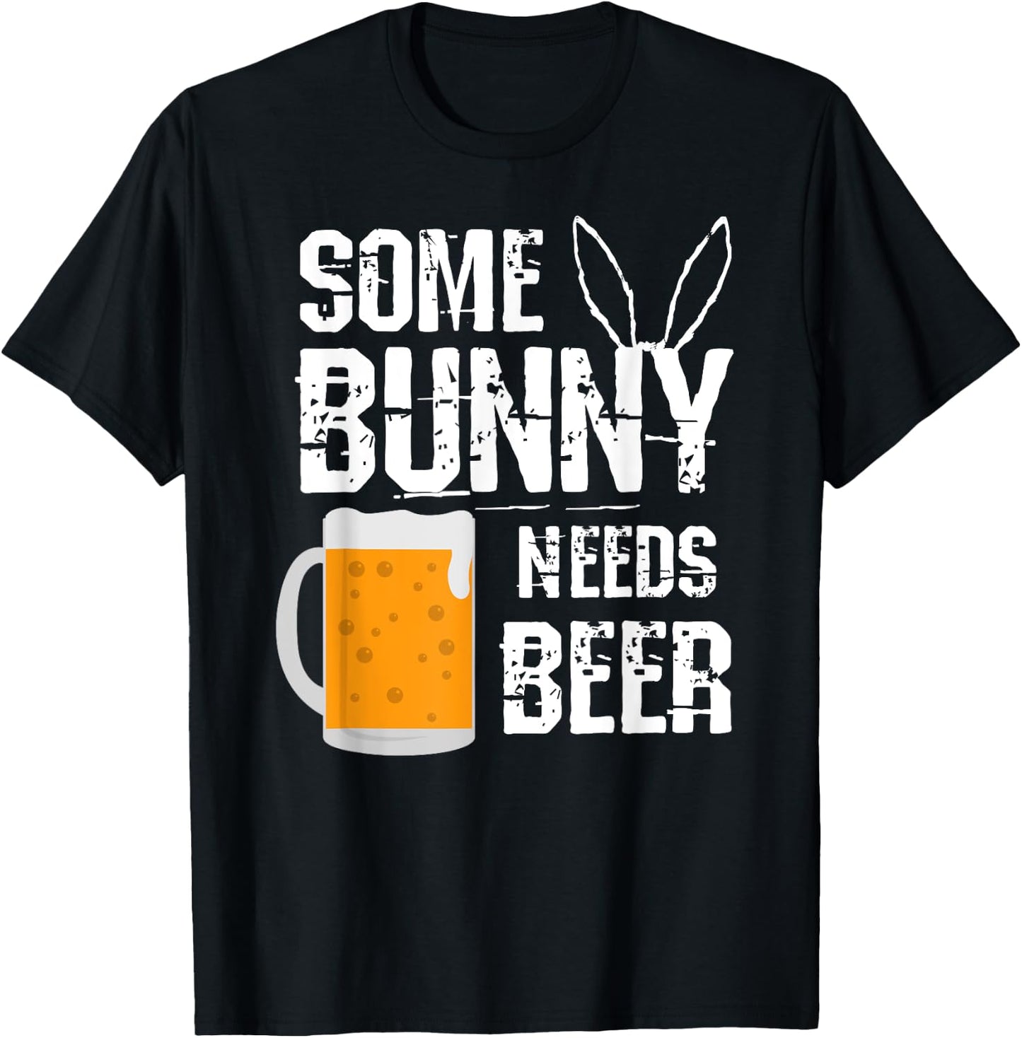 Some Bunny Needs Beer Funny Easter T-Shirt - T-Shirt | Black