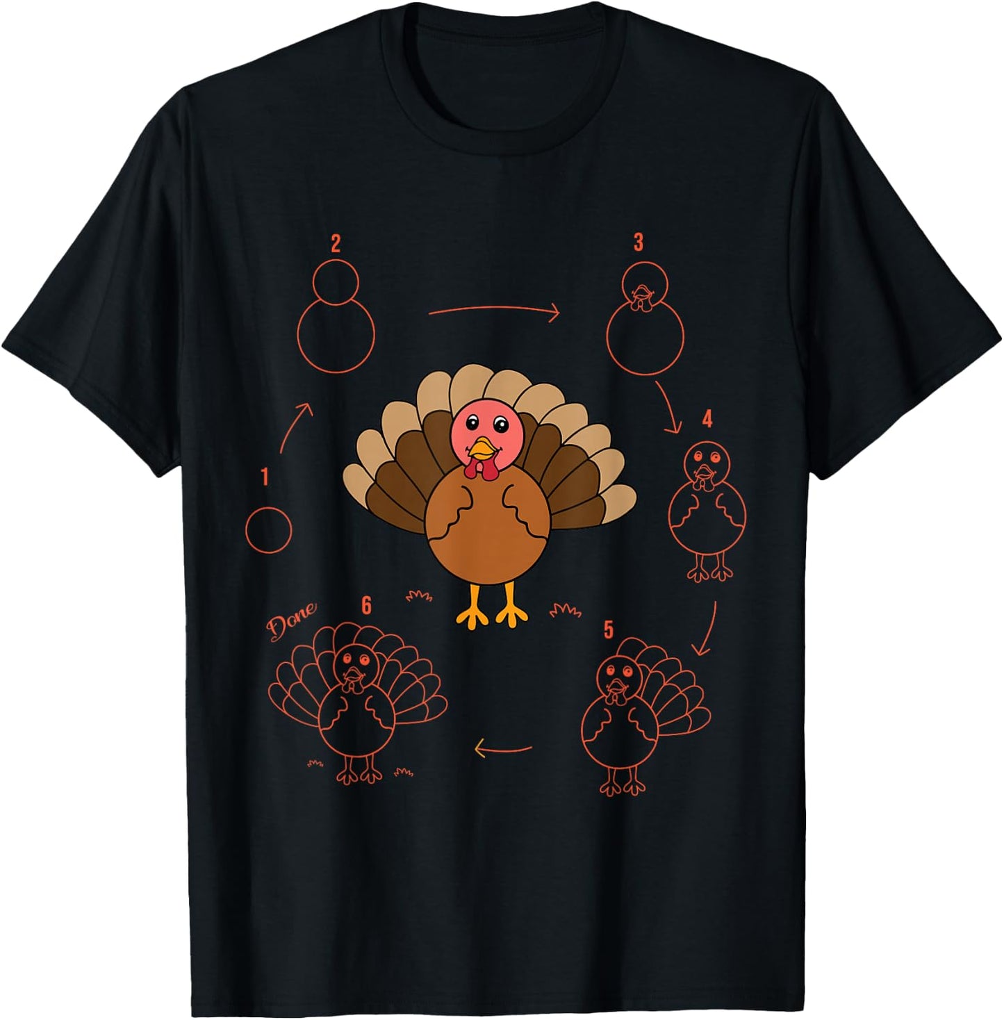 Turkey Thanksgiving Lovers Art Teacher and Student T-Shirt - T-Shirt | Black