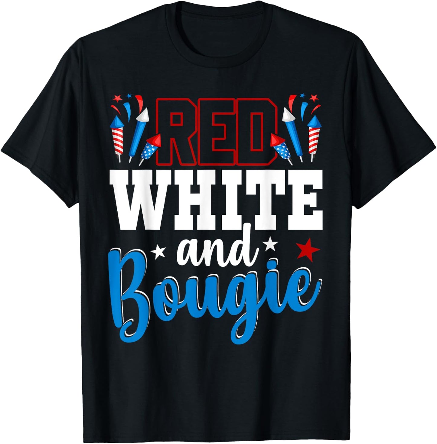 Red White And Bougie 4th Of July American Independence Day Men T-Shirt - T-Shirt | Black