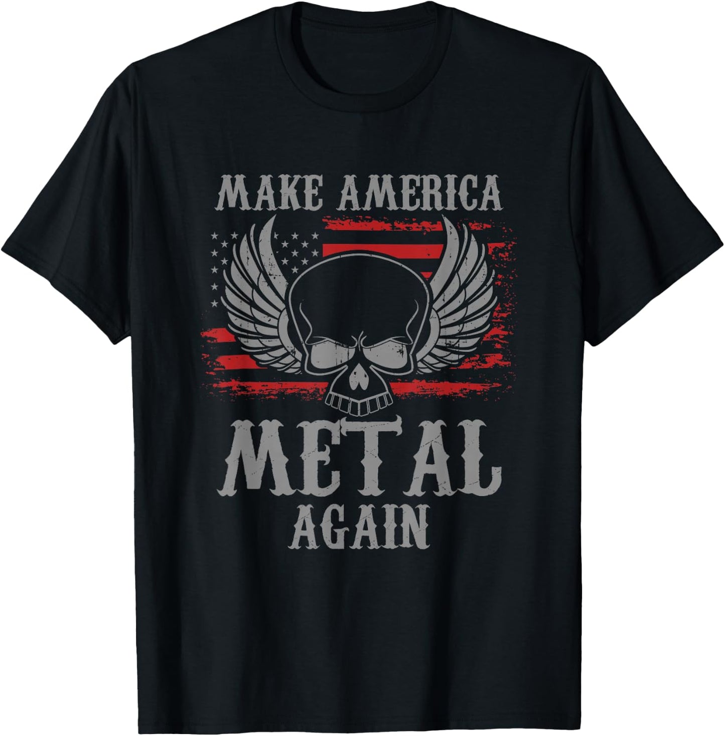 Make America Metal Again Heavy Metal Rock Gift T-Shirt - T-Shirt | Black