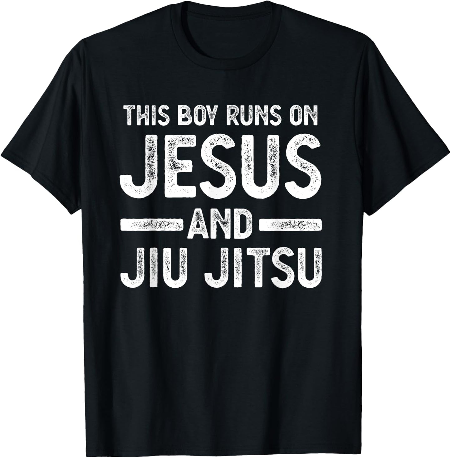 This boy runs on jesus and jiu jitsu gift T-Shirt - T-Shirt | Black