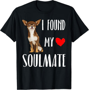 I Found My Soulmate Brown Chihuahua Dog Lover Best Friend Women Kids T-Shirt - T-Shirt | Black
